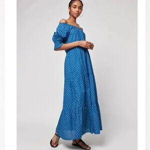 Faherty Willow Midi Maxi Dress Tiered Floral Cottage Prairie Western Coastal